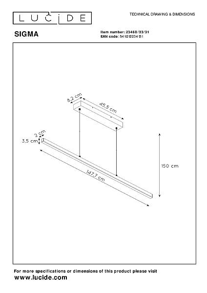 Светильник подвесной Lucide Sigma 23460/33/31