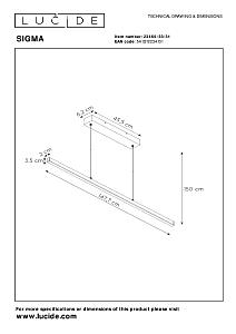 Светильник подвесной Lucide Sigma 23460/33/31