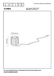 Настольная лампа Lucide Turbin 26500/05/36