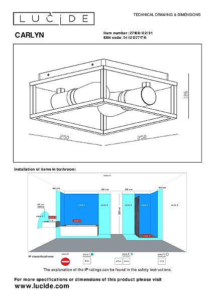 Уличные потолочные Lucide Carlyn 27100/02/31