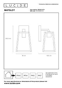 Уличный настенный светильник Lucide Matslot 29829/01/30