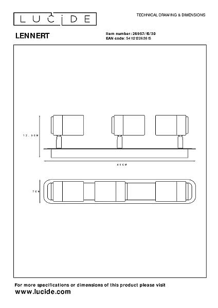 Светильник спот Lucide Lennert 26957/15/30