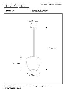 Светильник подвесной Lucide Florien 30473/28/62