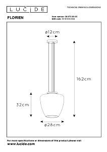 Светильник подвесной Lucide Florien 30473/28/65