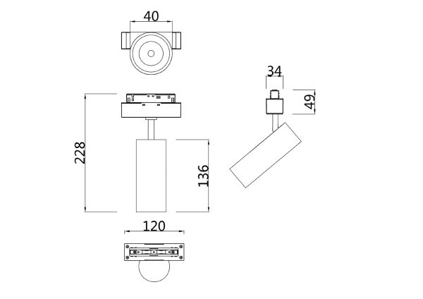 Трековый светильник Maytoni Focus LED Gravity TR019-2-7W4K-B