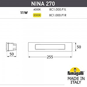 Подсветка для ступеней Fumagalli Nina 8C1.000.000.BYP1L