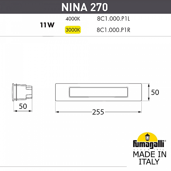 Подсветка для ступеней Fumagalli Nina 8C1.000.000.LYP1L