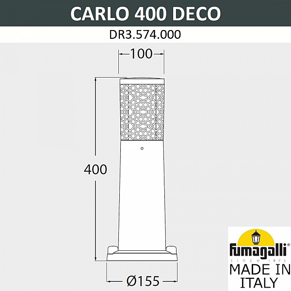 Уличный наземный светильник Fumagalli Carlo Deco DR3.574.000.AXU1L