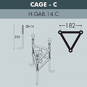 Столб фонарный уличный Fumagalli Simon U33.202.M21.AYH27