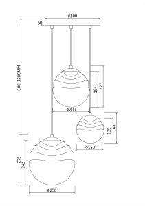 Светильник подвесной Maytoni Vinare P074PL-03BS