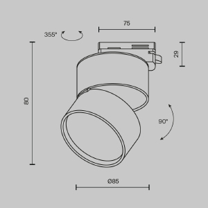 Трековый светильник Maytoni ONDA Unity TR007-1-12W3K-B