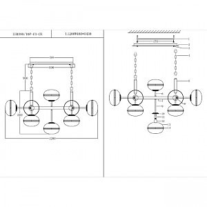 Подвесная люстра Lumien Hall Маркон LH4099/10P-CO-CH