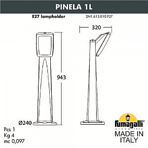 Уличный наземный светильник Fumagalli Germana 2N1.613.010.WYF1R