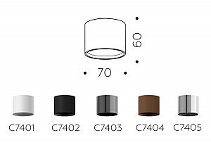 Корпус светильника накладной для насадок D70mm Ambrella Diy Spot C7404