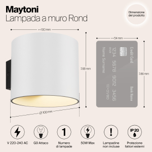 Настенный светильник Maytoni Rond C066WL-01W