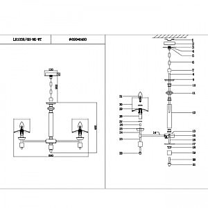 Подвесная люстра Lumien Hall Vivien LH1038/6H-NK-WT