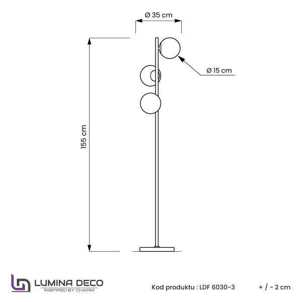 Торшер Lumina Deco Ldf LDF 6030-3 GD