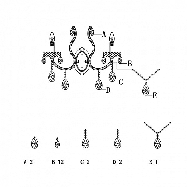 Настенное бра Lumien Hall Lavena LH0026/2W-FGD