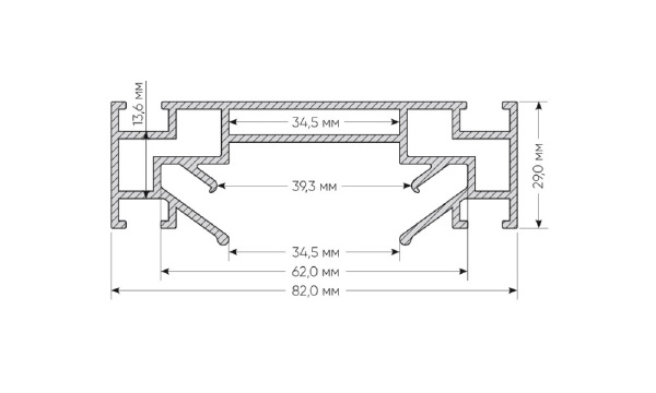 Профиль для шинопровода Denkirs Tr3000 TR3030-AL