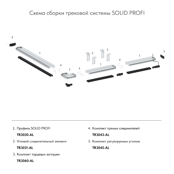 Профиль для шинопровода Denkirs Tr3000 TR3030-AL