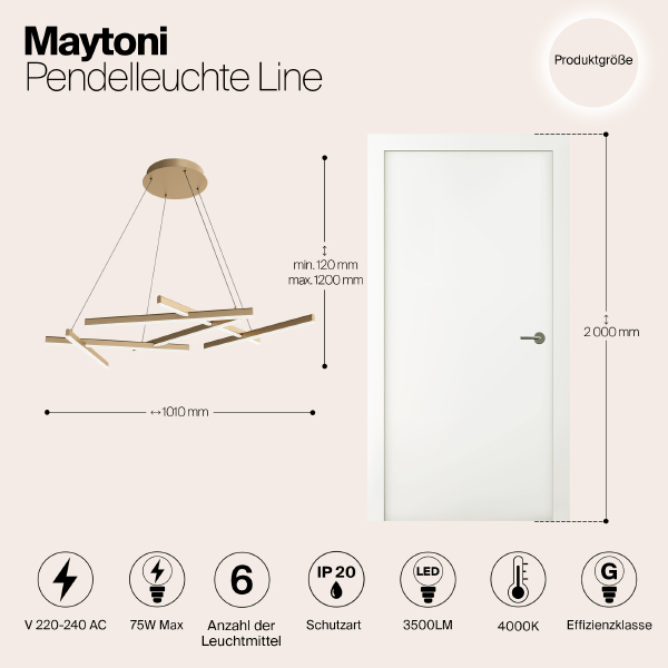 Подвесная люстра Maytoni Line MOD016PL-L75MG4K