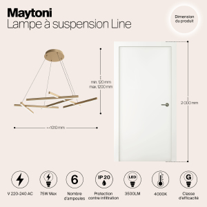 Подвесная люстра Maytoni Line MOD016PL-L75MG4K