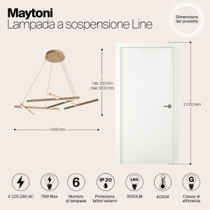 Подвесная люстра Maytoni Line MOD016PL-L75MG4K