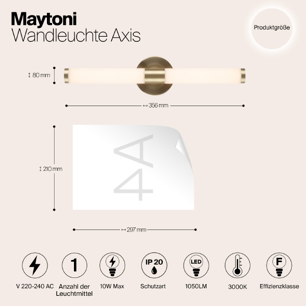 Настенный светильник Maytoni Axis MOD106WL-L10G3K