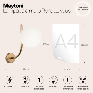 Настенное бра Maytoni Rendez-Vous MOD109WL-01BS