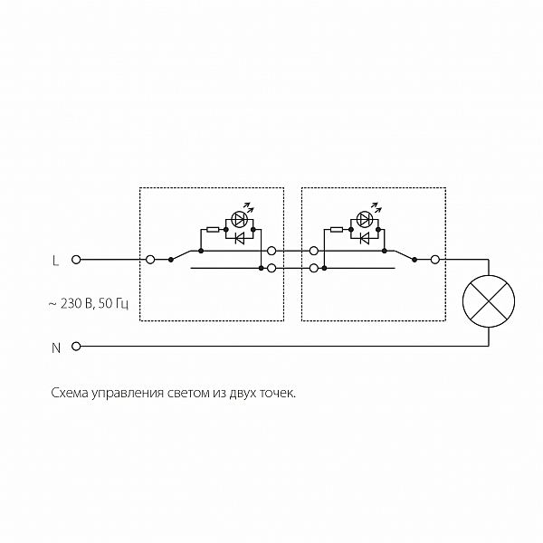 Выключатель Werkel W1112104/ Выключатель одноклавишный проходной с подсветкой (графит рифленый)