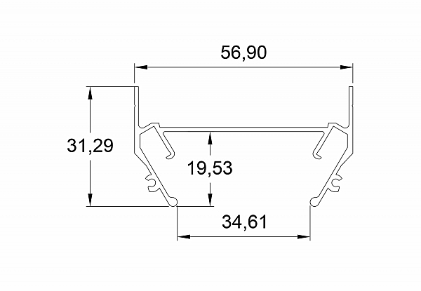 Профиль для шинопровода Denkirs Tr3050 TR3050-AL