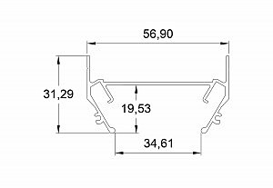 Профиль для шинопровода Denkirs Tr3050 TR3050-AL