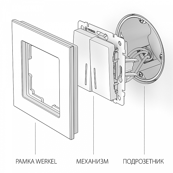 Выключатель Werkel W1122101/ Выключатель двухклавишный проходной с подсветкой (белый)