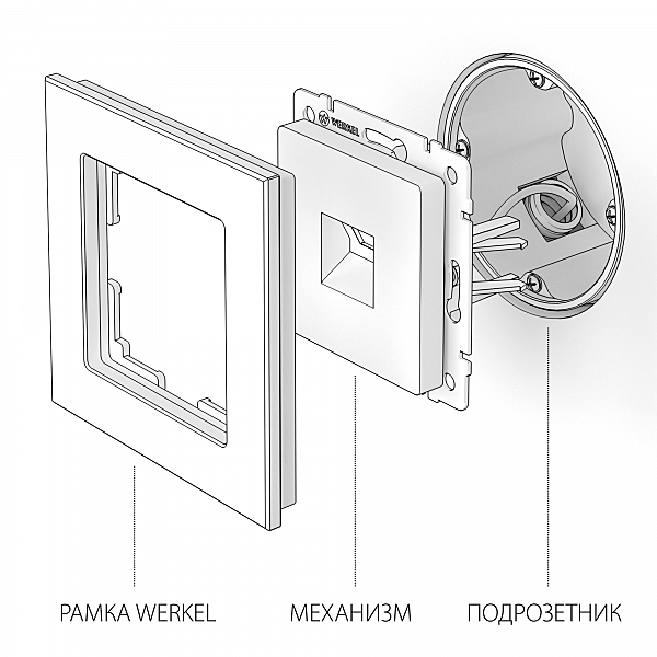 Розетка Werkel W1181006/ Розетка Ethernet RJ-45 (серебряный)