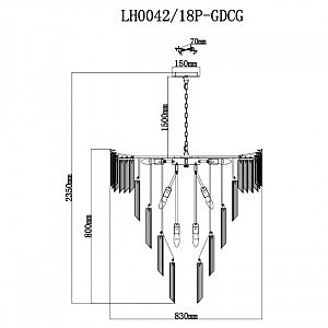 Подвесная люстра Lumien Hall Garlenda LH0042/18P-GDCG