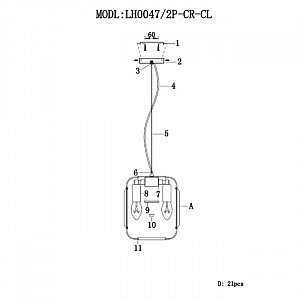 Светильник подвесной Lumien Hall Viviana LH0047/2P-CR-CL