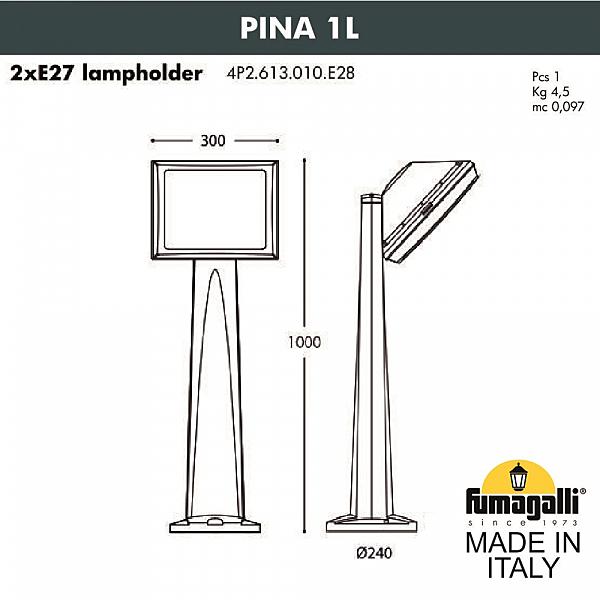 Уличный наземный светильник Fumagalli Guizeppe 4P2.613.010.AYF1R