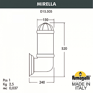 Уличный настенный светильник Fumagalli Sauro D15.505.000.LXF1R.FC1