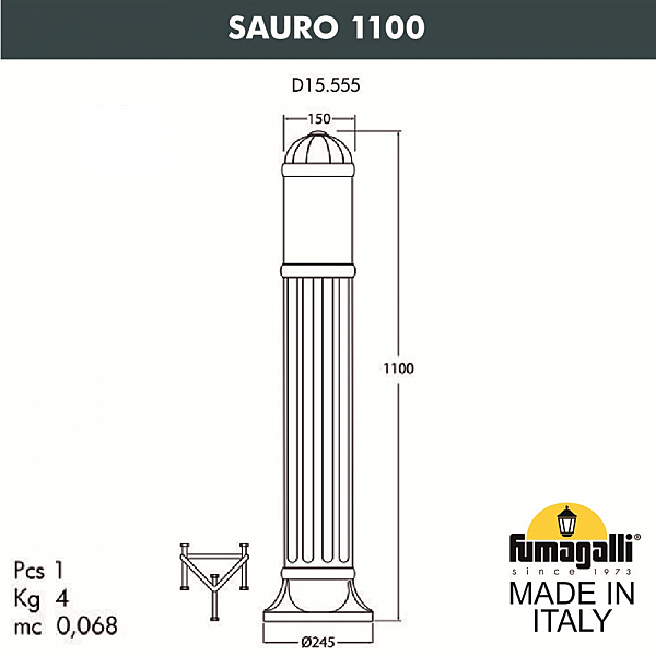 Уличный наземный светильник Fumagalli Sauro D15.555.000.AXF1R.FRA