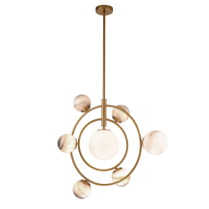 Люстра на штанге Delight Collection Planet KG1122P-7 brass