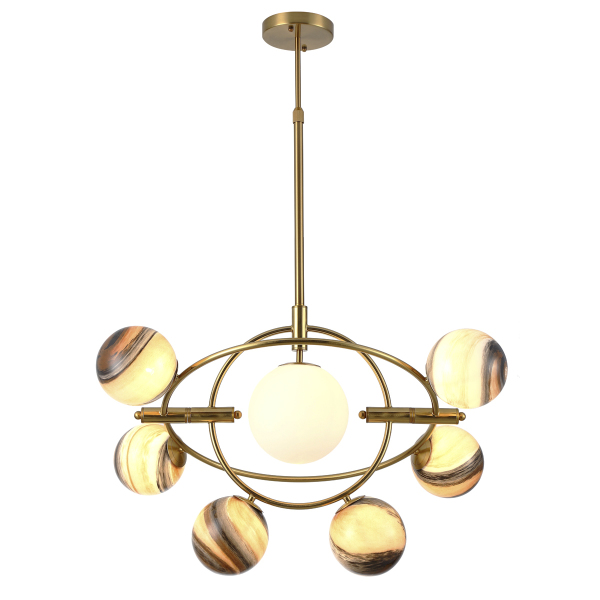 Люстра на штанге Delight Collection Planet KG1122P-7B brass