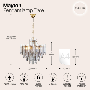 Подвесная люстра Maytoni Flare DIA200PL-06G