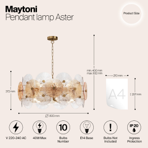 Подвесная люстра Maytoni Aster MOD007PL-10G