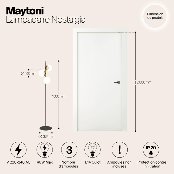 Торшер Maytoni Nostalgia MOD048FL-03G