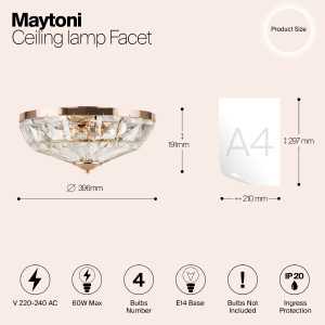 Светильник потолочный Maytoni Facet MOD094CL-04G