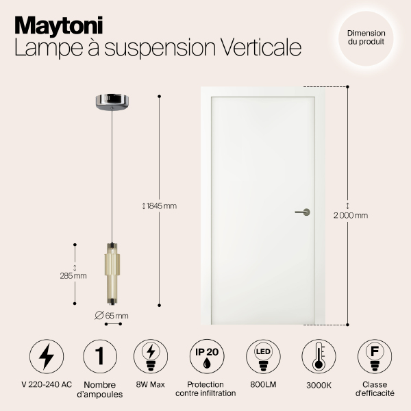 Светильник подвесной Maytoni Verticale MOD308PL-L9CG3K