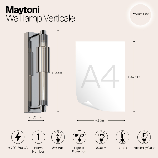 Настенное бра Maytoni Verticale MOD308WL-L9CH3K