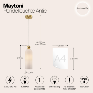 Светильник подвесной Maytoni Antic MOD302PL-01W