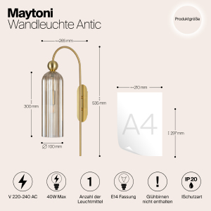 Настенное бра Maytoni Antic MOD302WL-01CG