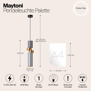 Светильник подвесной Maytoni Palette MOD303PL-01CFL2